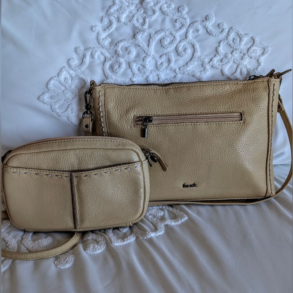 The Sak -Buttercup Leather Double Duo The Lumi +Wristlet Cora Smartphone NWOT